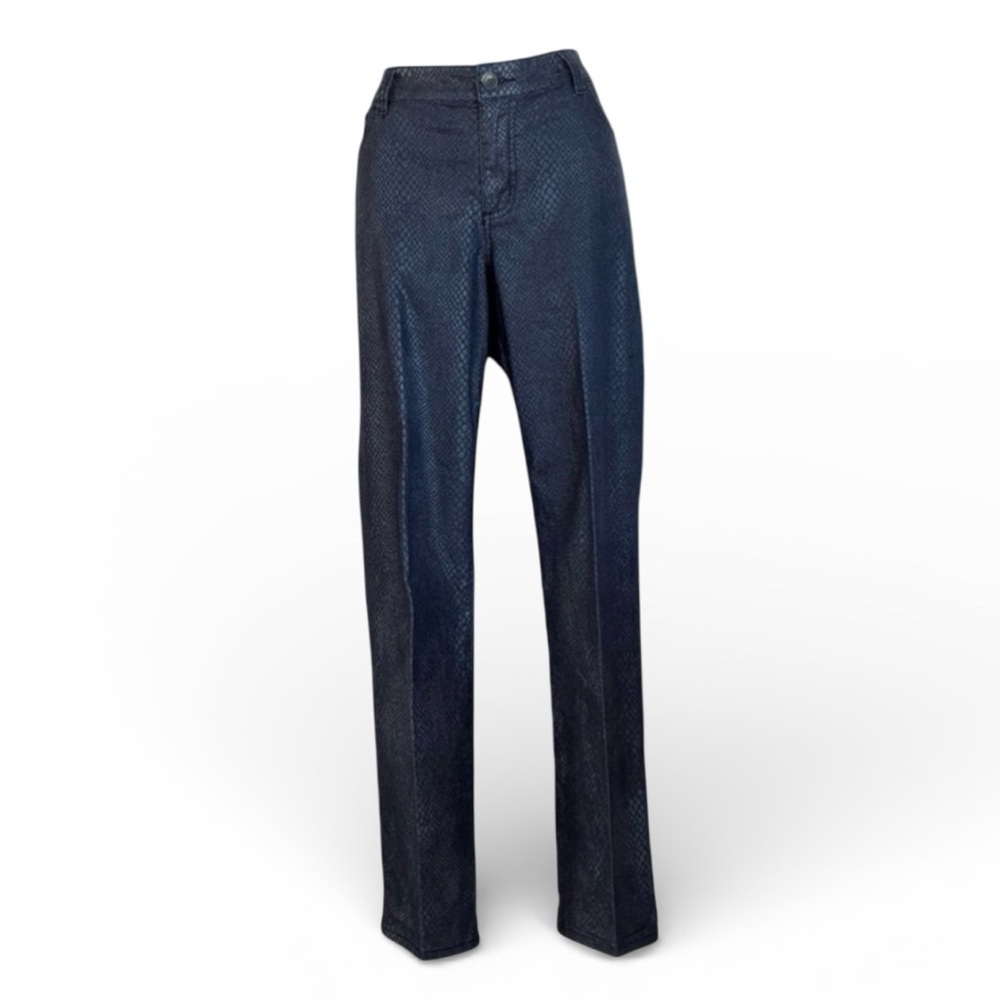 CHICO’s Platinum Denim Jeans Navy Snake Print High Waist. Size: Chico's 2 / US12